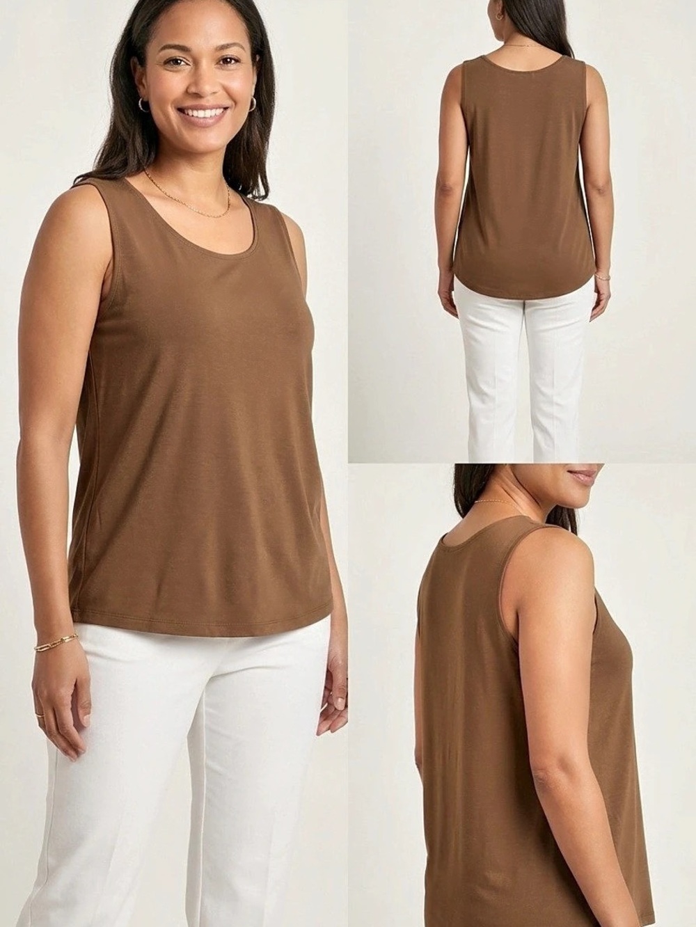 Chico's Microfiber Tank Top Brown Tank Top Size 2